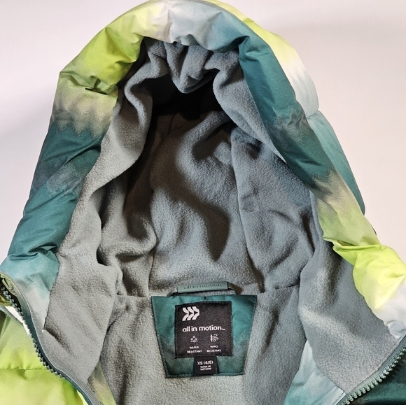 All In Motion Boys' Puffer Jacket With Hood & Cuffed Mittens Green - Picture 7 of 11